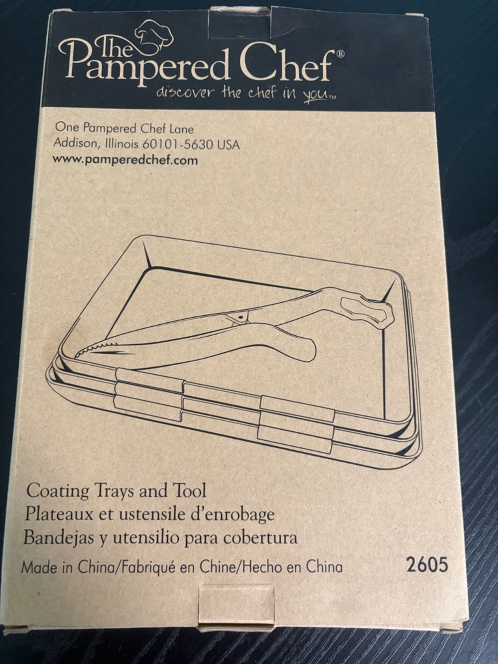 PAMPERED CHEF COATING TRAYS AND TOOL 2605 NEW IN BOX NEVER USED